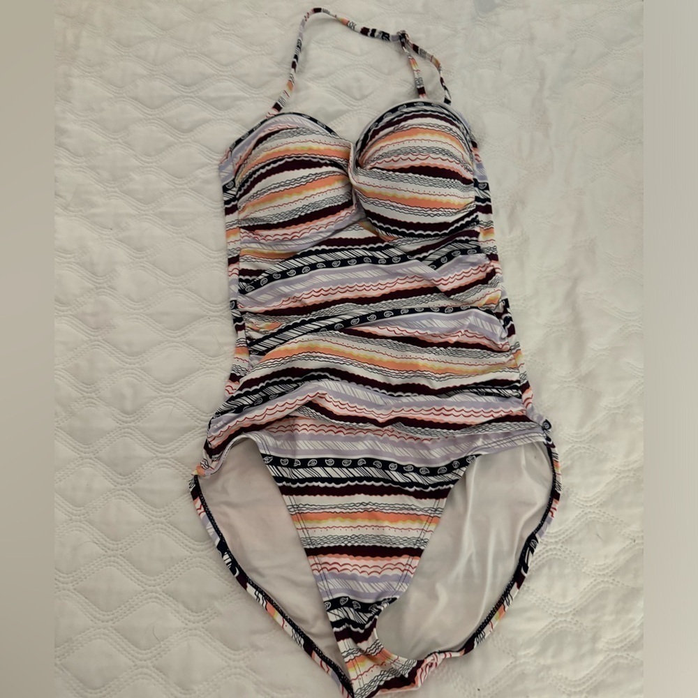 Anne Cole Swim maillot style, removable/adjustable strap; padded bra, lined Sz 8